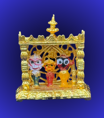 Golden Temple Frame Jagannath Trio Idol Showpiece