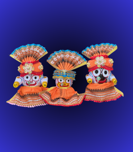 Orange Royal Dress Jagannath Balabhadra Subhadra Idol Set