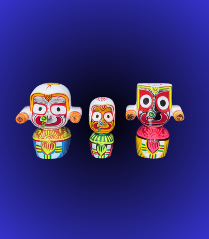Bright Colour Jagannath Balabhadra Subhadra Mini Wooden Idol Set