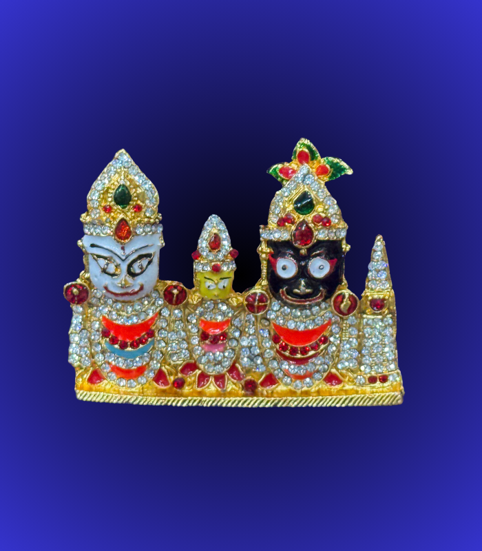 41 Premium Stone-Studded Jagannath Balabhadra Subhadra Idol Set - Image 1
