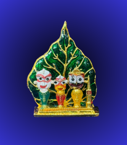 Golden Leaf Backdrop Jagannath Balabhadra Subhadra Idol Showpiece