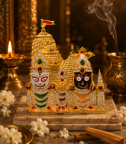 Premium Golden Jagannath Balabhadra Subhadra Temple Idol Set