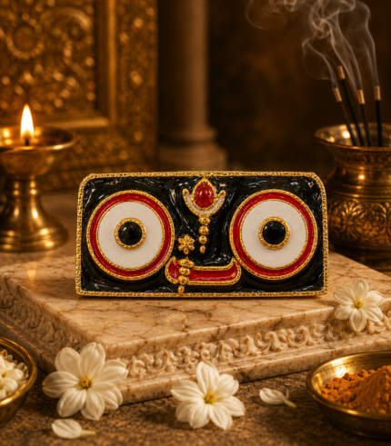 Jagannath Face Mini Wall Decor – Rectangular Hand-Painted Plaque