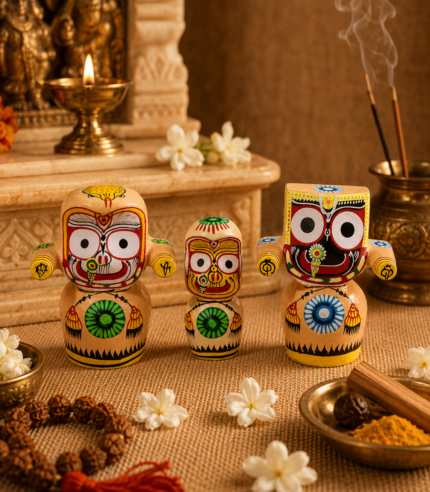 Colorful Jagannath Balabhadra Subhadra Mini Idol Set